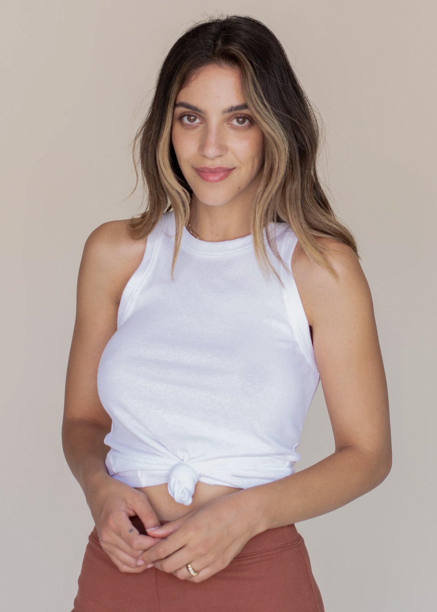 High Neck Rib Tank