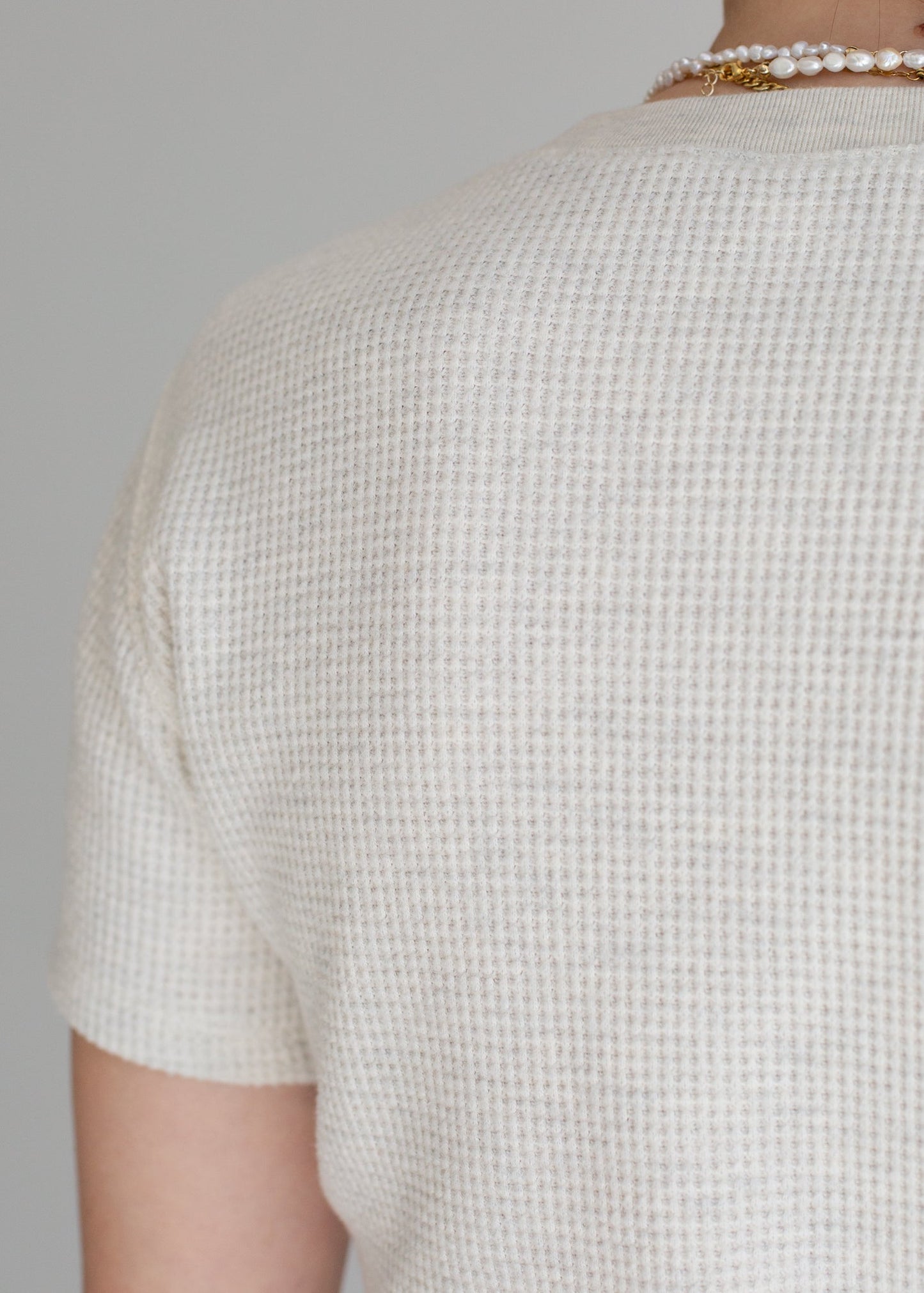 Waffle Henley Baby Tee