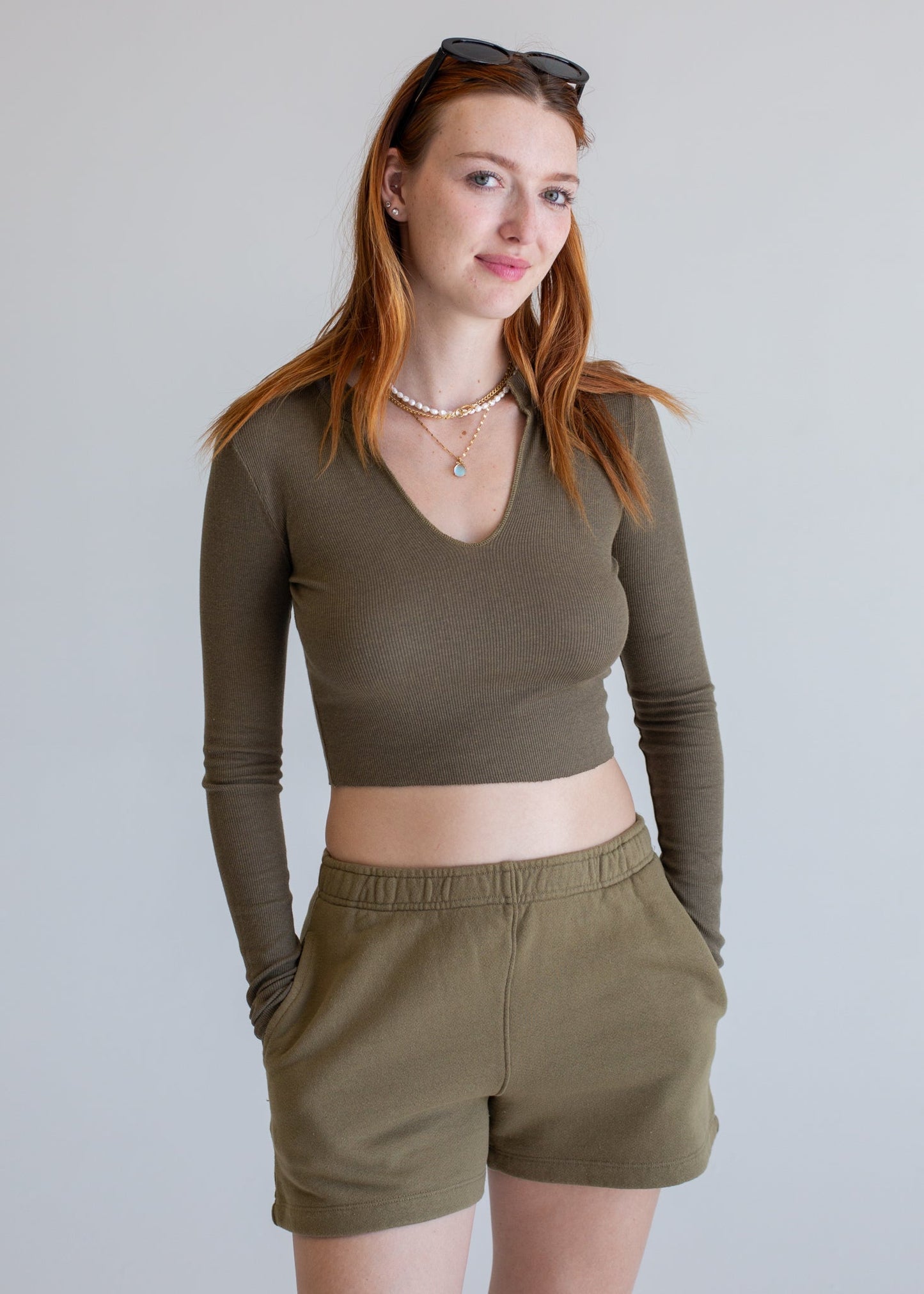 Ribbed Keyhole Long Sleeve